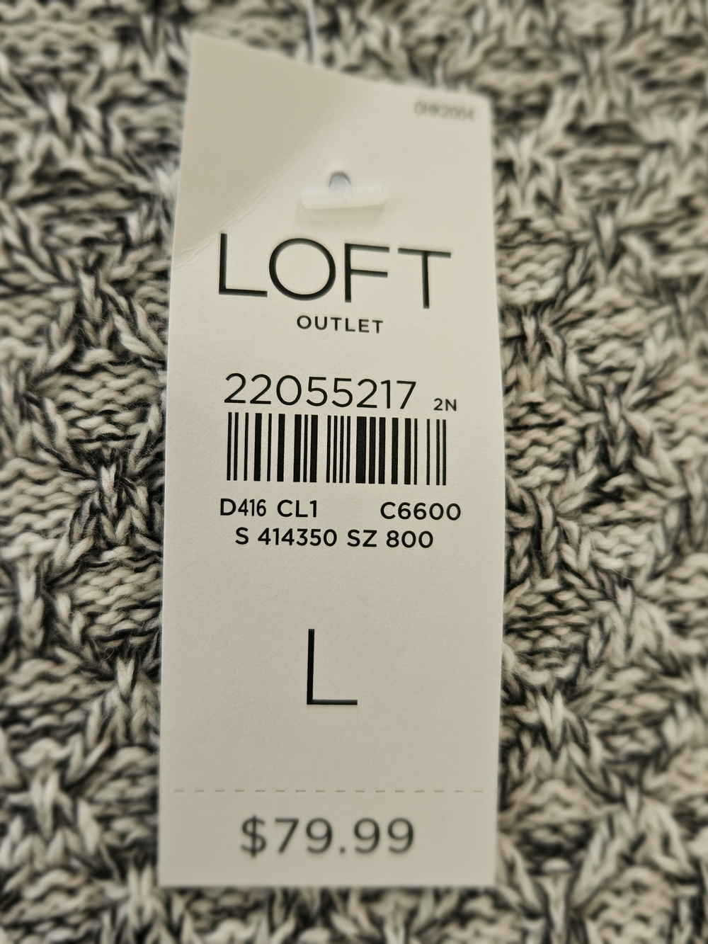 NWT Loft Outlet Long Sleeve Marled Knit Sweater Dress Gray/White Size L - Picture 12 of 16